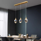 5-Light Elegant Geometric Crystal Island Pendant Light Image - 8