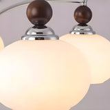 5-Light Milk Glass Drum Chandelier Adjustable Height Image - 10