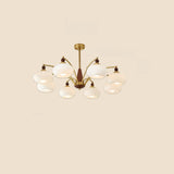 5-Light Milk Glass Drum Chandelier Adjustable Height Image - 14