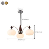 5-Light Milk Glass Drum Chandelier Adjustable Height #size