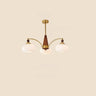 5-Light Milk Glass Drum Chandelier Adjustable Height Image - 9