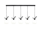 5-Light Modern Antler and Globe Island Pendant Light Image - 7