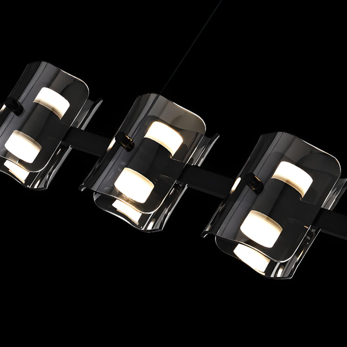 5-Light Modern Linear Glass Island Pendant Light Image - 11