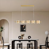 5-Light Modern Linear Glass Island Pendant Light Image - 2