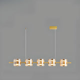 5-Light Modern Linear Glass Island Pendant Light Image - 5