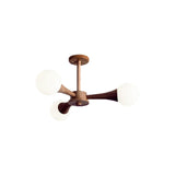 5-Light Modern Wood Globe Chandelier Ceiling Light Image - 2