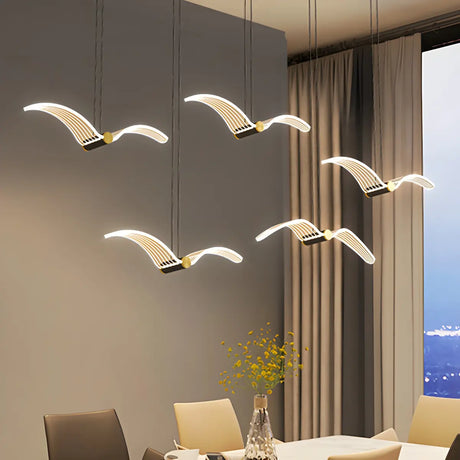 5-Light Nordic Seagull LED Large Island Ceiling Light Image - 1