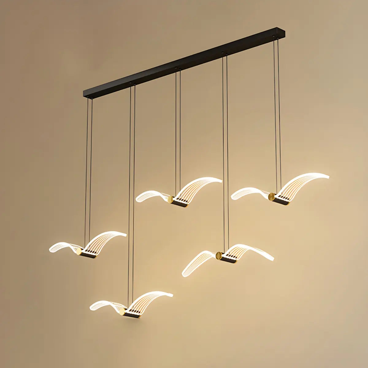 5-Light Nordic Seagull LED Large Island Ceiling Light Image - 9