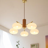 5-Light Nordic Wood LED Chandelier, Adjustable Rod Image - 15