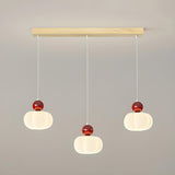 5-Light Trendy Red Globe and Pumpkin Island Hanging Light Image - 11