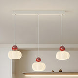 5-Light Trendy Red Globe and Pumpkin Island Hanging Light Image - 4