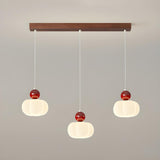 5-Light Trendy Red Globe and Pumpkin Island Hanging Light Image - 7