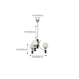 5 Lights Classic Black and White Globe Chandelier #size