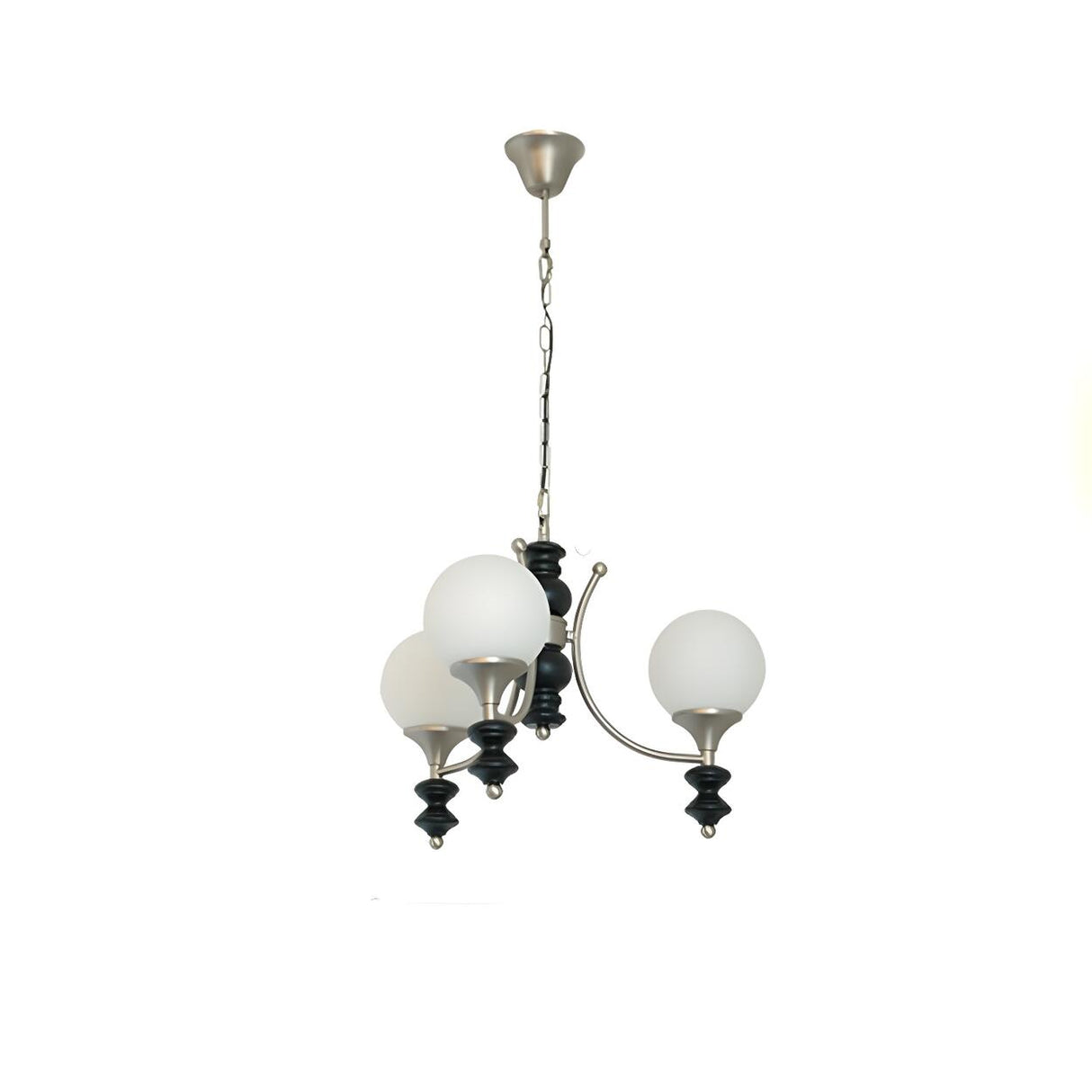 5 Lights Classic Black and White Globe Chandelier Image - 2