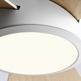 5 Solid Wood Blades Modern Ceiling Fan with LED Light Image - 10