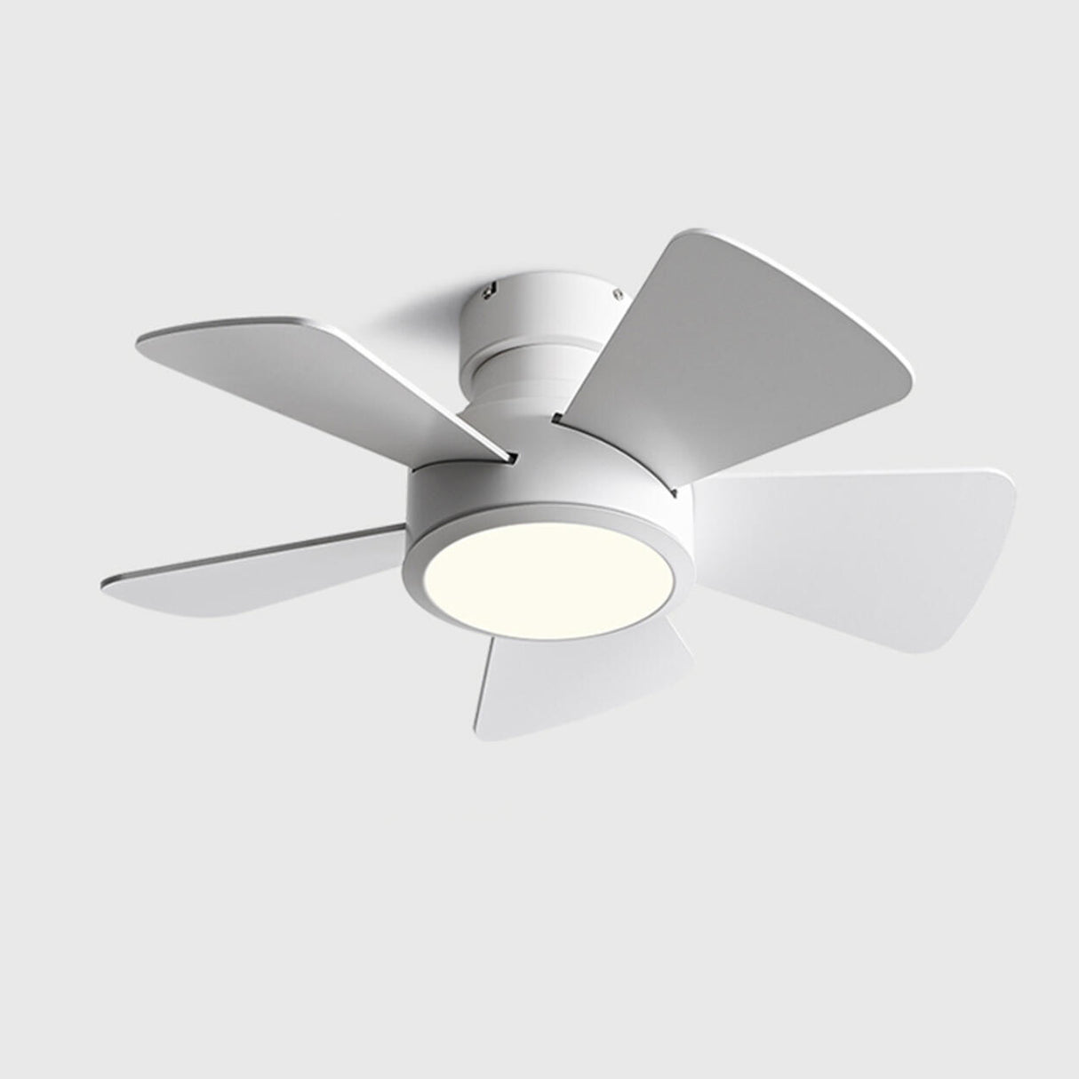 5 Solid Wood Blades Modern Ceiling Fan with LED Light Image - 5