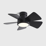 5 Solid Wood Blades Modern Ceiling Fan with LED Light Image - 8