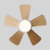 5 Solid Wood Blades Modern Ceiling Fan with LED Light Image - 9