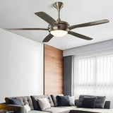 57 Inch Modern Living Room Metal Ceiling Fan with Light Image - 12