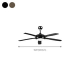 57 Inch Modern Living Room Metal Ceiling Fan with Light #size