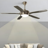 57 Inch Modern Living Room Metal Ceiling Fan with Light Image - 5