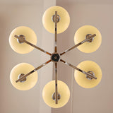 6-Light Adjustable Height  Chrome Drum Chandelier Image - 7