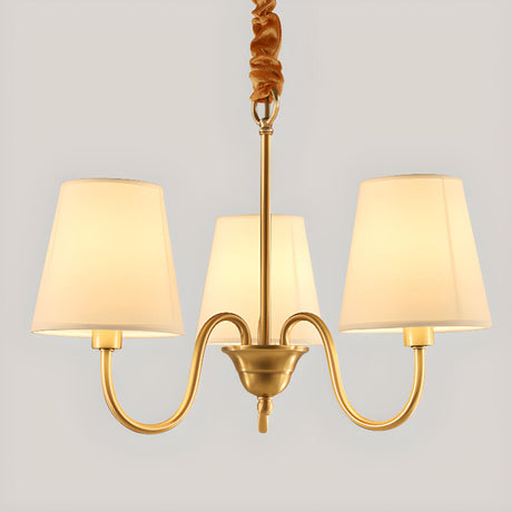 6-Light Classic Gold Chandelier Adjustable Height Image - 2