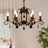 6-Light Classic Iron Chain Candle Chandelier Image - 1