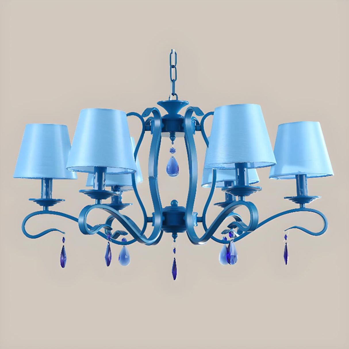 6-Light Classic Iron Chain Candle Chandelier Image - 10