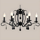 6-Light Classic Iron Chain Candle Chandelier Image - 12