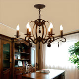 6-Light Classic Iron Chain Candle Chandelier Image - 2