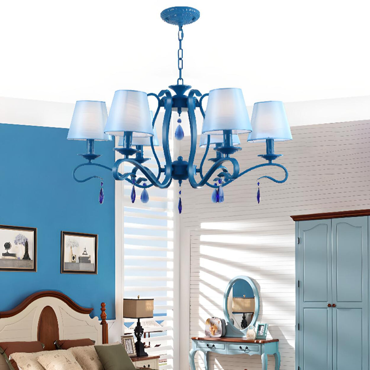 6-Light Classic Iron Chain Candle Chandelier Image - 4