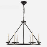 6-Light Industrial Black Round Candle Bulb Chandelier Image - 6