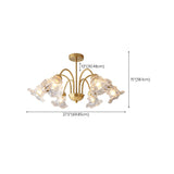 6-Light Modern Brass Floral Crystal Chandelier Image - 19