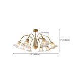 6-Light Modern Brass Floral Crystal Chandelier Image - 20