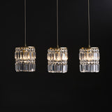 6-Light Modern Cylinder Crystal Island Pendant Light Image - 2