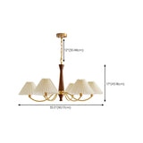 6-Light Modern Fabric Adjustable Height Chandelier  Image - 16