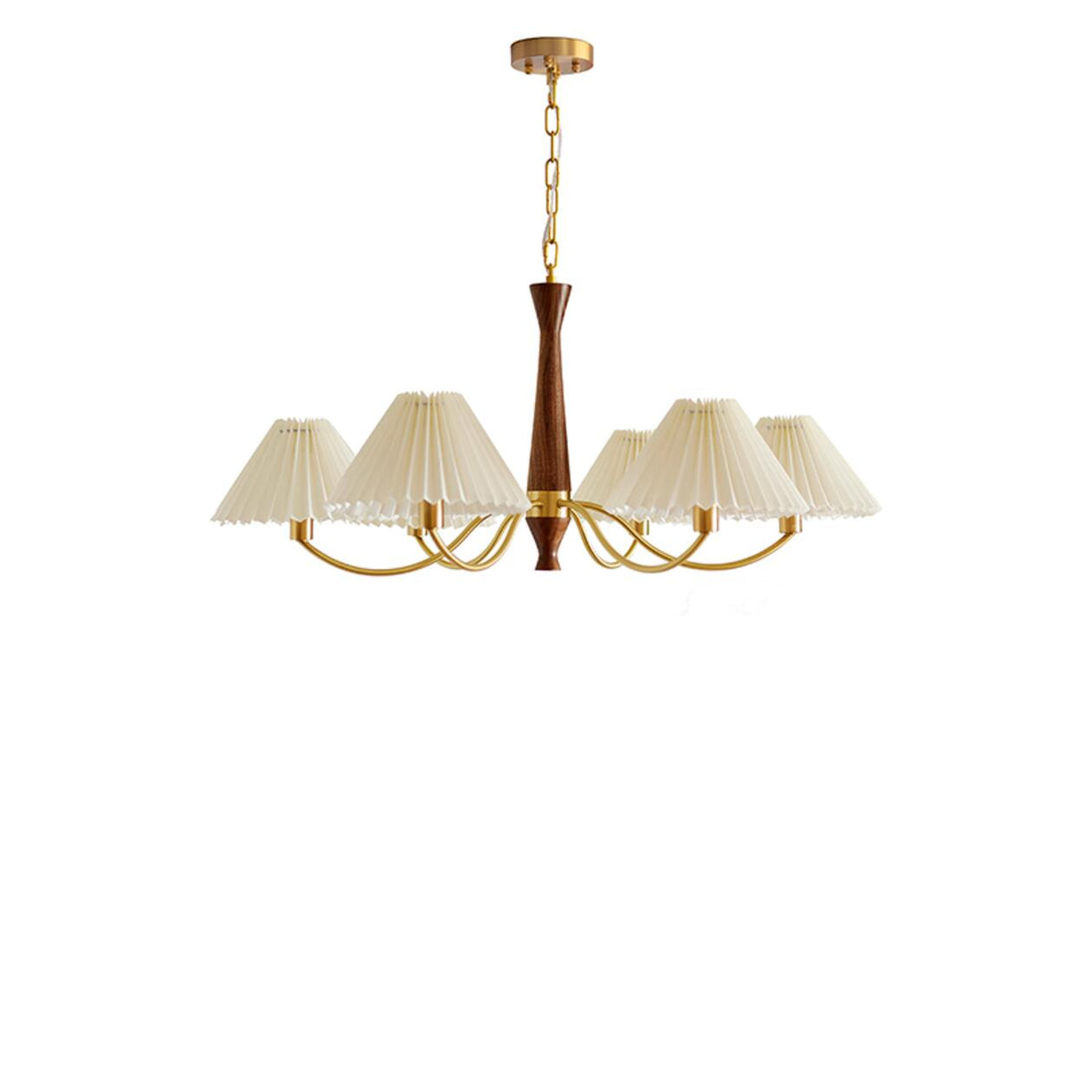 6-Light Modern Fabric Adjustable Height Chandelier  Image - 3