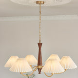 6-Light Modern Fabric Adjustable Height Chandelier  Image - 4