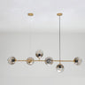 6-Light Modern Glass Globe Gold Island Pendant Light Image - 8