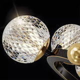 6-Light Modern Gold Ring Clear Glass Ball Chandelier Image - 5