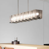 6-Light Modern Rectangular Textured Island Light Image - 2