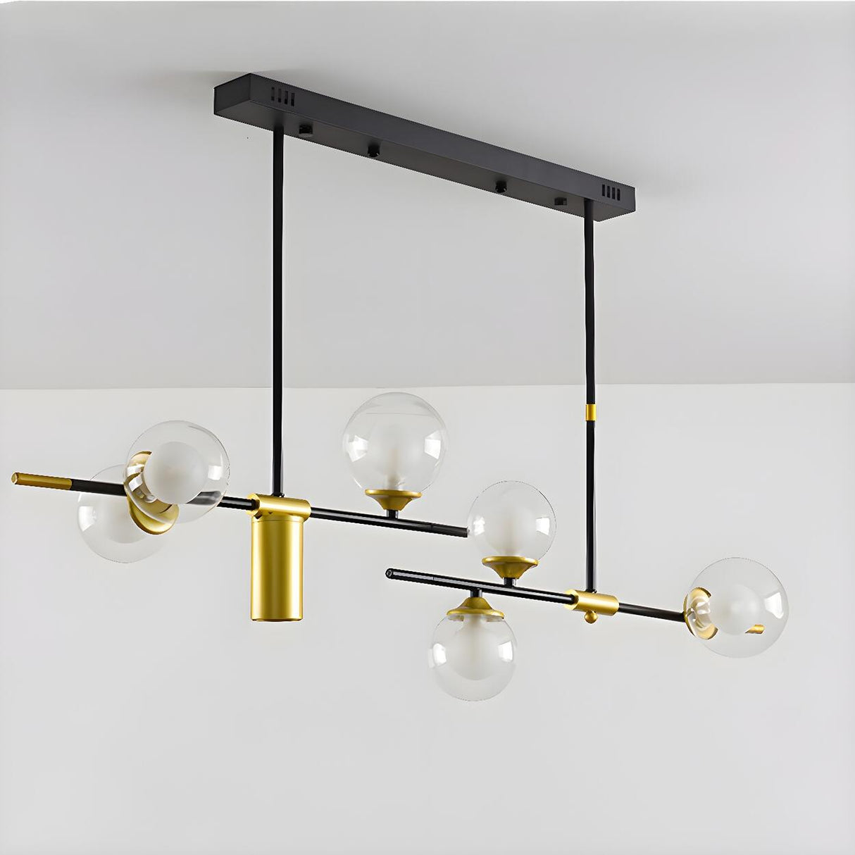 7-Light Globe and Cylinder Modern Island Pendant Light Image - 9