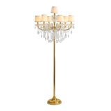 7-Light Luxurious Crystal Gold Barrel LED Floor Lamp Image - 2