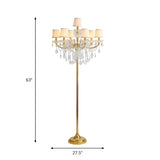 7-Light Luxurious Crystal Gold Barrel LED Floor Lamp #size