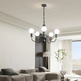 8-Light Chrome Globe Bulbs Opal Glass Chandelier  Image - 2