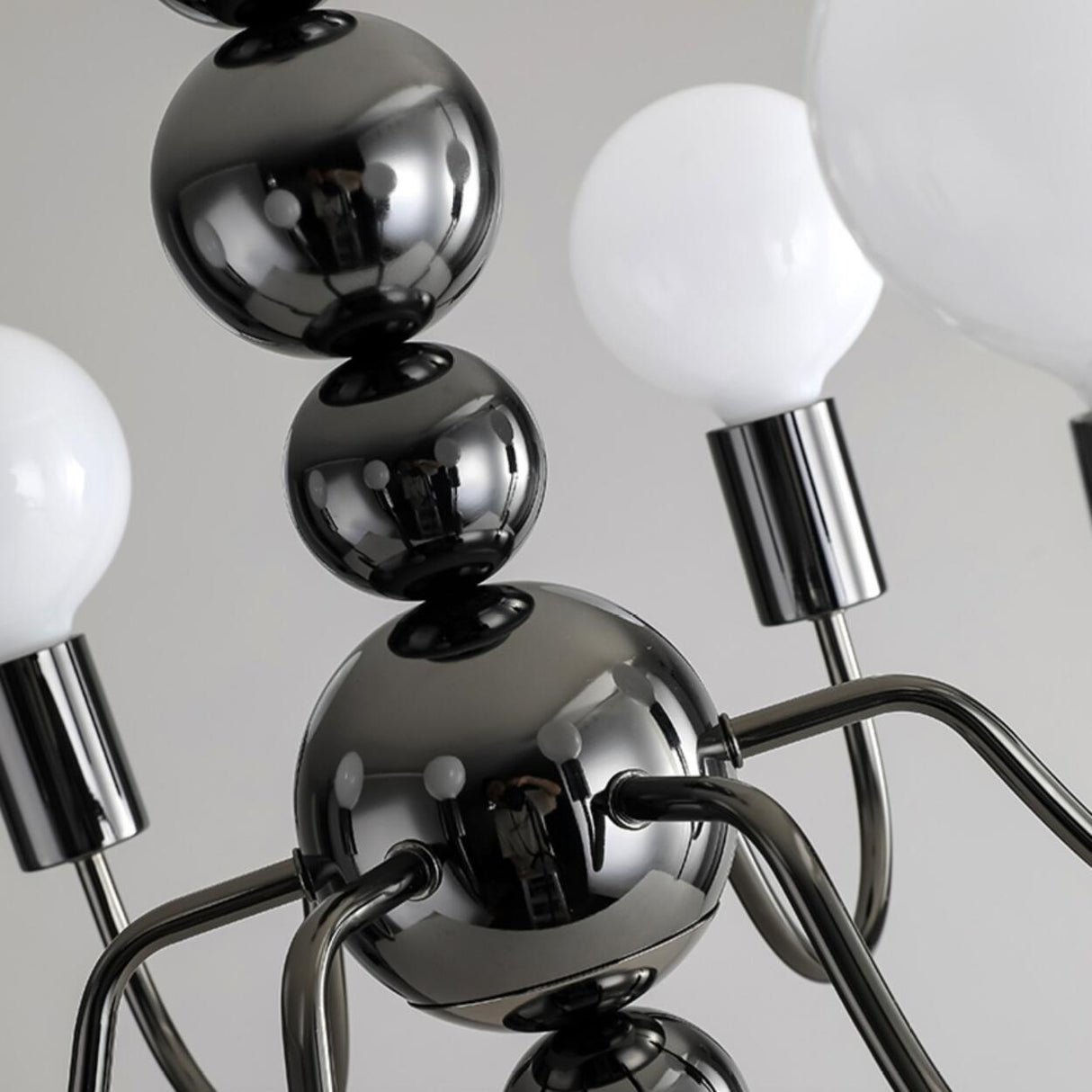 8-Light Chrome Globe Bulbs Opal Glass Chandelier  Image - 20