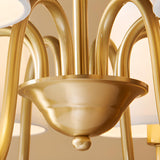 8-Light Classic Fabric Drum Gold Chain Chandelier Image - 20