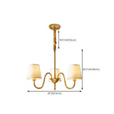 8-Light Classic Fabric Drum Gold Chain Chandelier #size