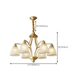 8-Light Classic Fabric Drum Gold Chain Chandelier Image - 26